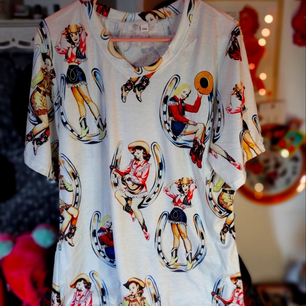 V neck cowgirl top